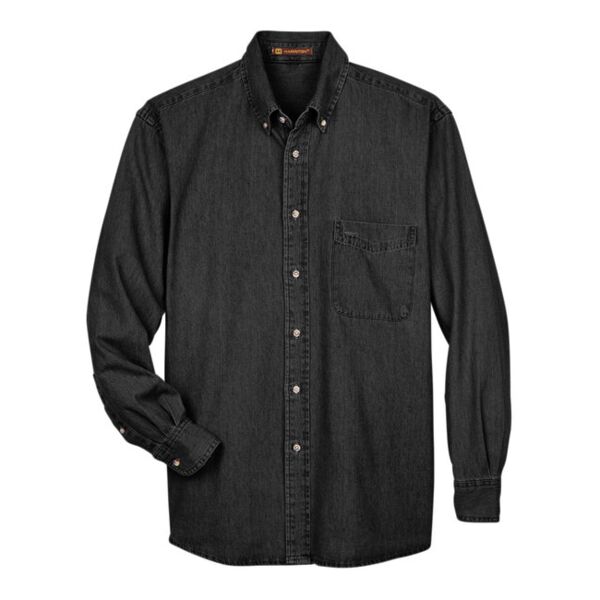 SHARPE - Harriton Men's Long Sleeve Denim Shirt Thumbnail
