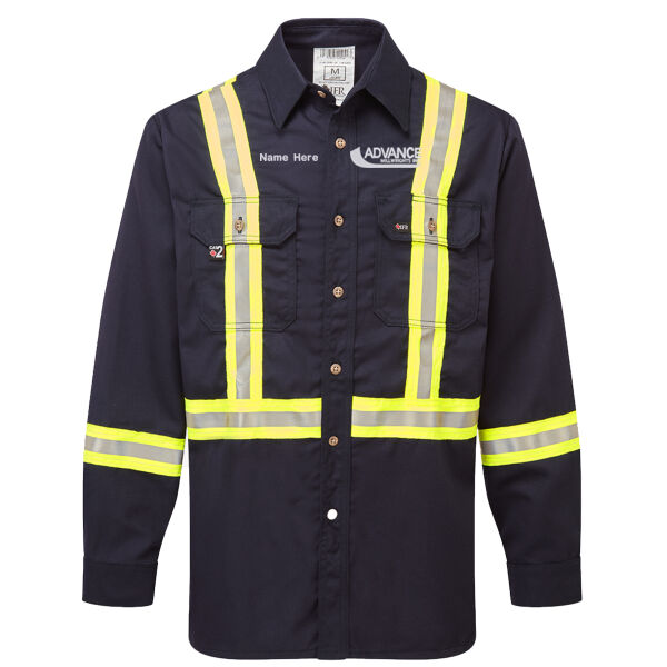 Embroidered High-Vis Long Sleeve Button-up Shirts (Not Food Grade) Thumbnail