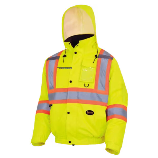 Embroidered Hi-Vis Winter Safety Bomber - 100% Waterproof - Detachable Hood  Thumbnail