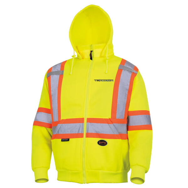 Embroidered Hi-Vis Polyester Fleece Safety Hoodie - Zipper Closure Thumbnail