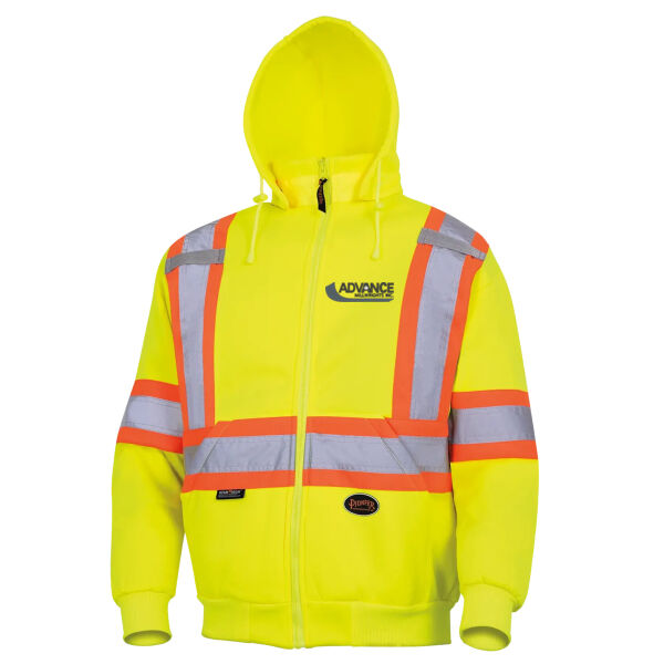 Embroidered Hi-Vis Polyester Fleece Safety Hoodie - Zipper Closure Thumbnail
