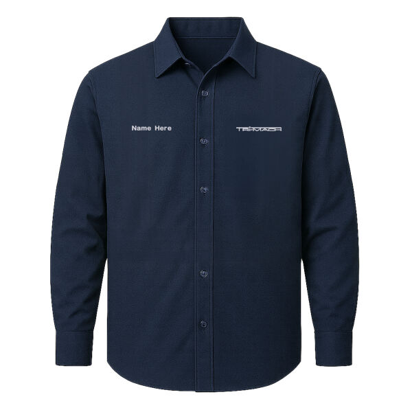 Embroidered 100% Cotton Collared Long Sleeve (Food Grade with Snaps) Thumbnail