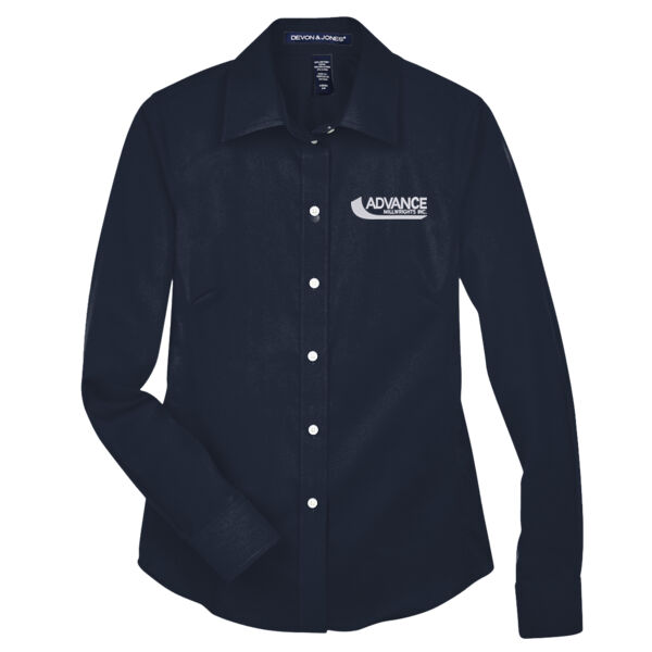 Women's Solid Stretch Twill Woven Dress Shirt (Relaxed Fit) Thumbnail