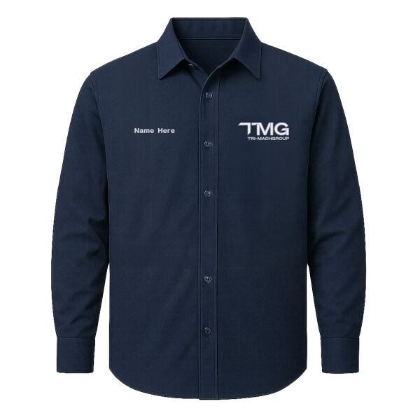 Embroidered 100% Cotton Collared Long Sleeve (Food Grade with Snaps) Thumbnail