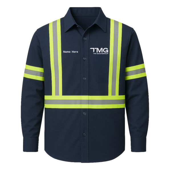 Embroidered High-Vis Long Sleeve Button-up Shirts (Not Food Grade) Thumbnail