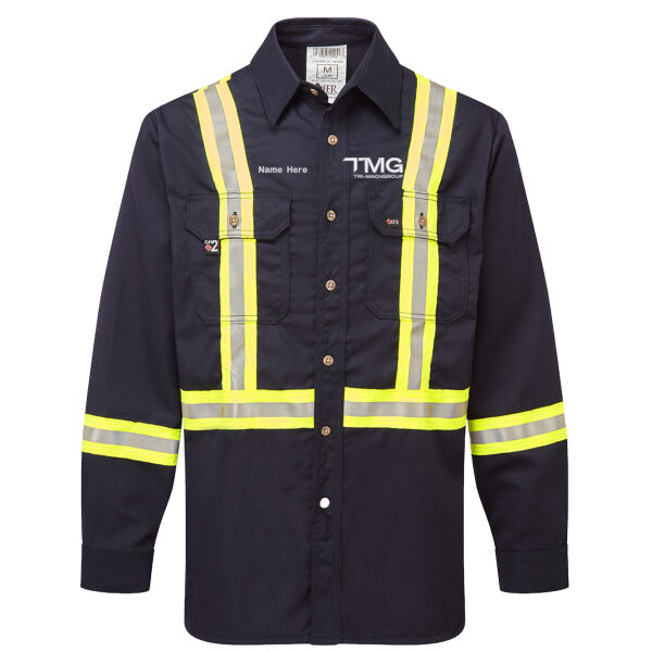 Embroidered High-Vis Long Sleeve Button-up Shirts (Not Food Grade) Thumbnail