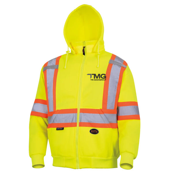 Embroidered Hi-Vis Polyester Fleece Safety Hoodie - Zipper Closure Thumbnail